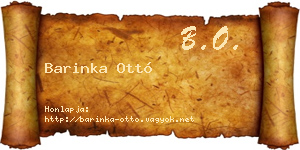 Barinka Ottó névjegykártya